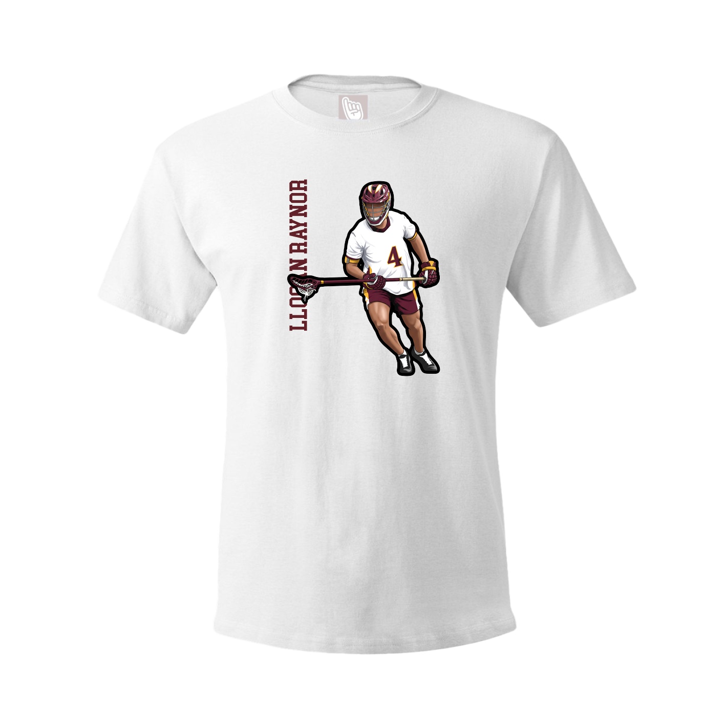 Youth Tee — Name Vertical in White