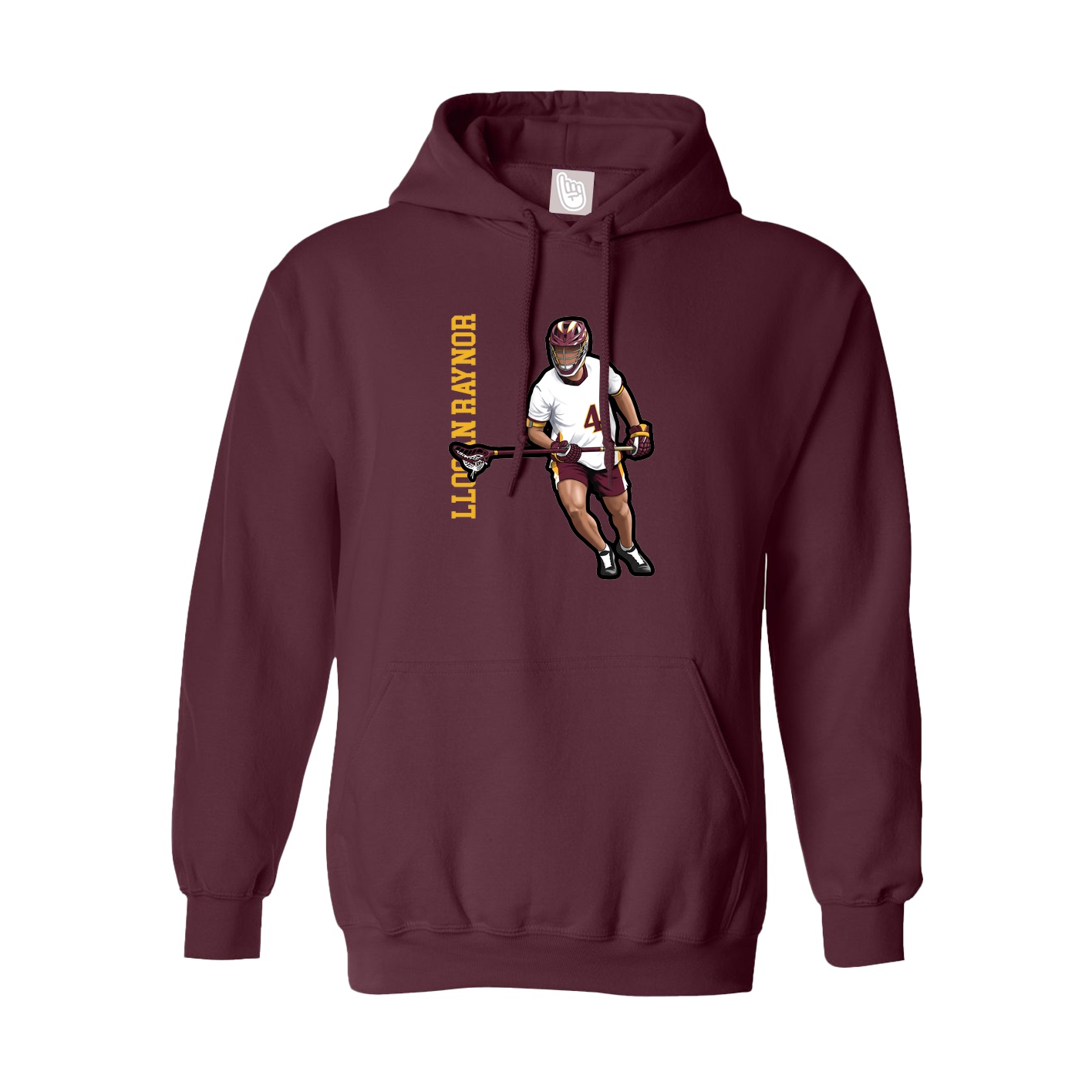 Hoodie — Name Vertical in Maroon