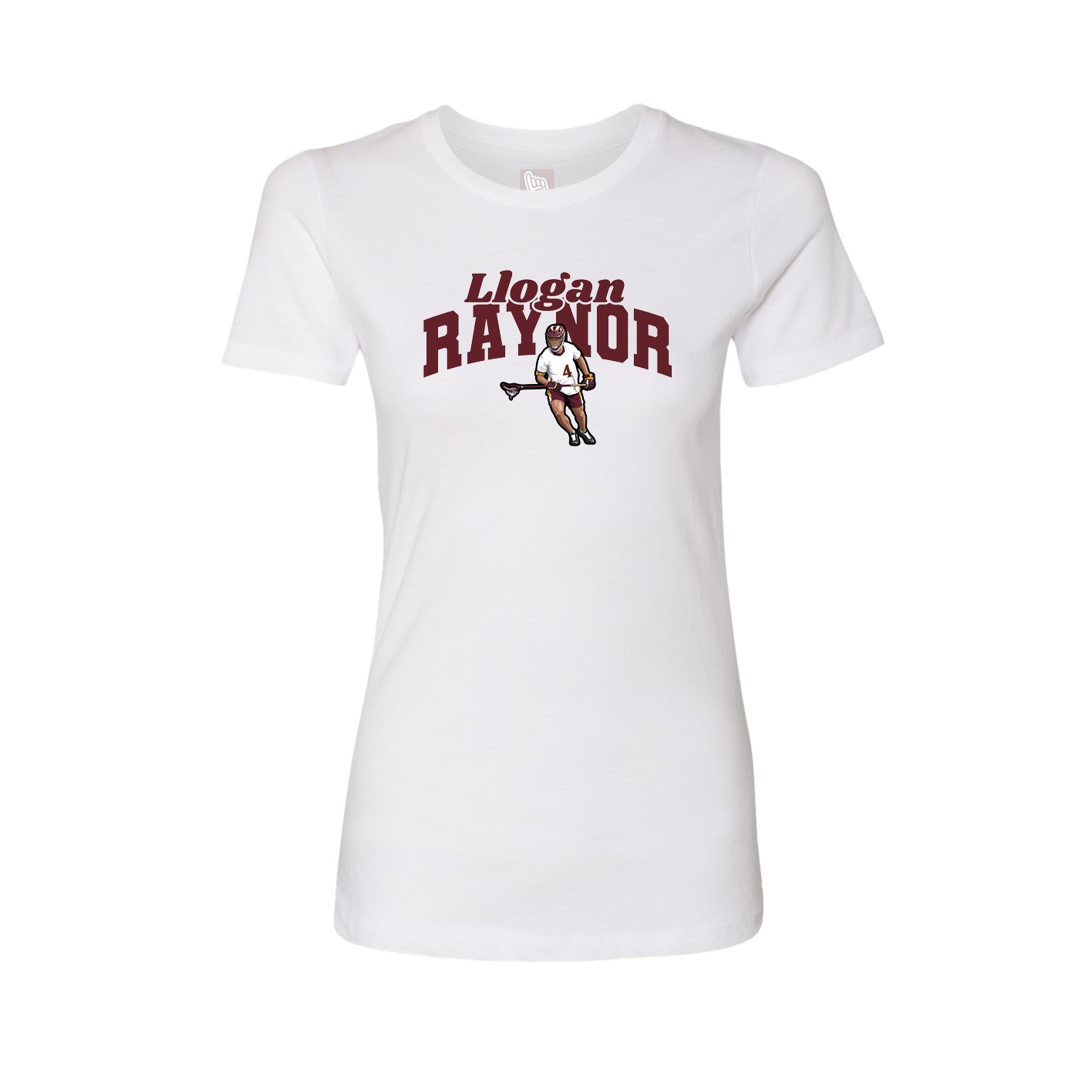 Fitted Women's Tee — Signature Arch in White