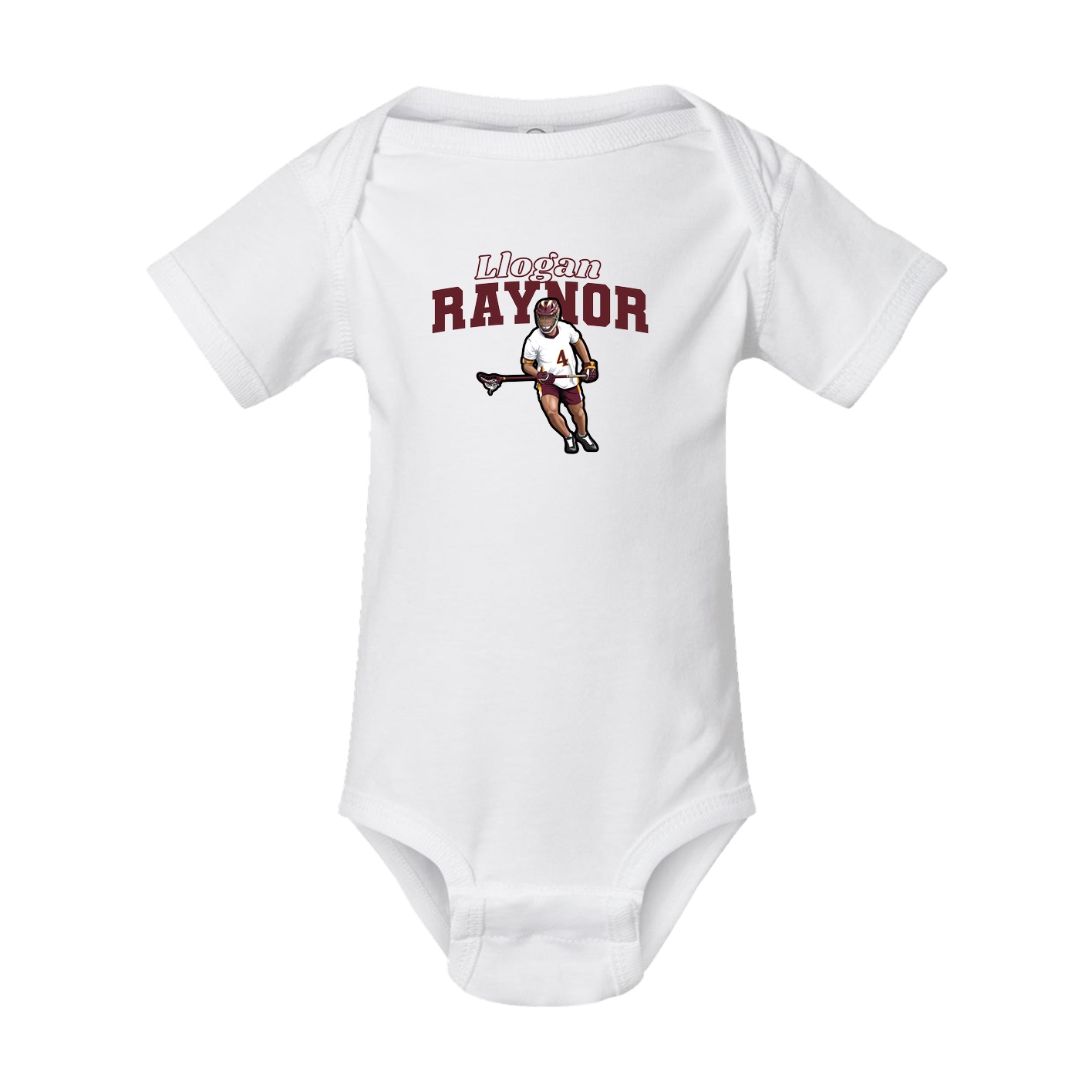 Baby Onesie — Name Arch in White