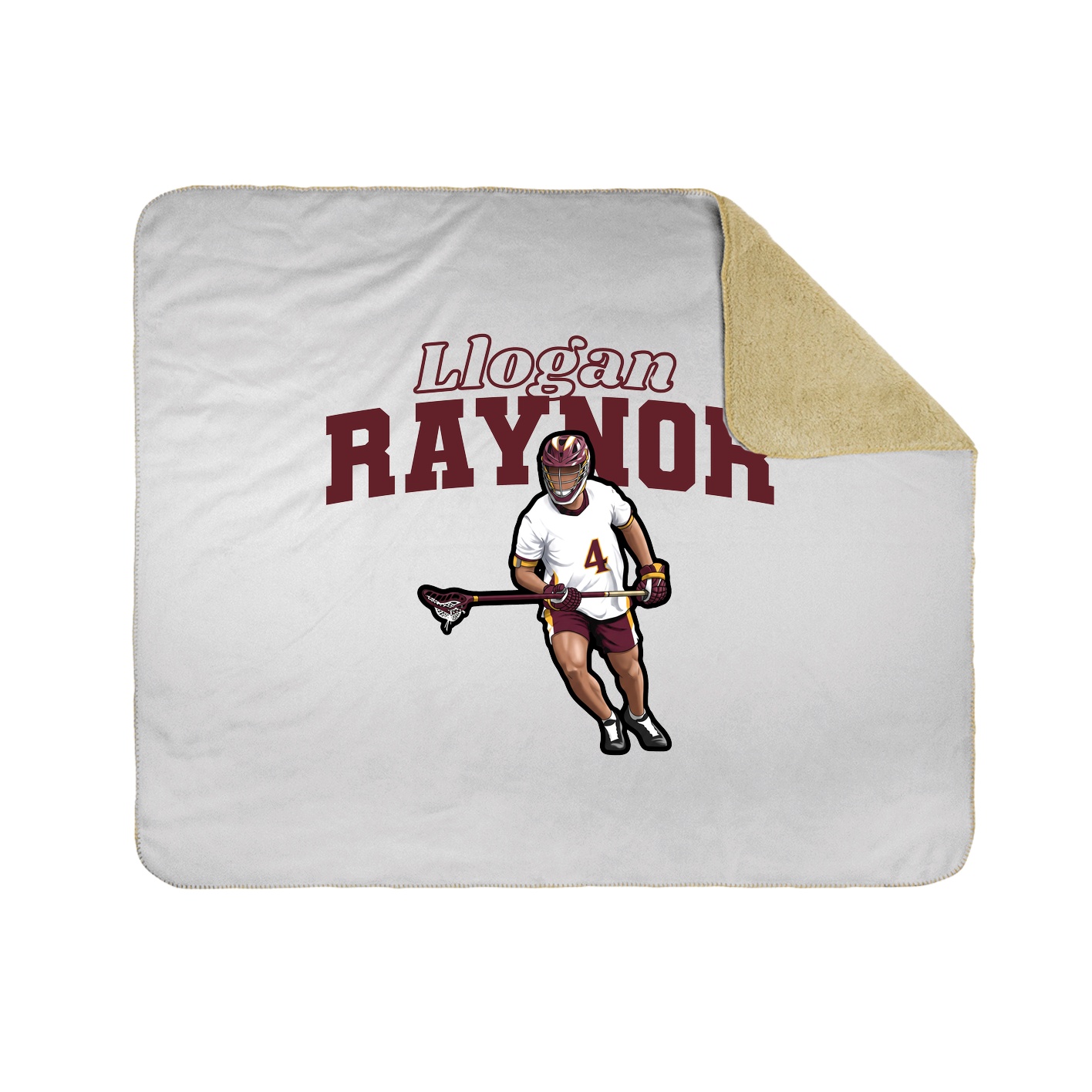 Throw Blanket — Name Arch in White