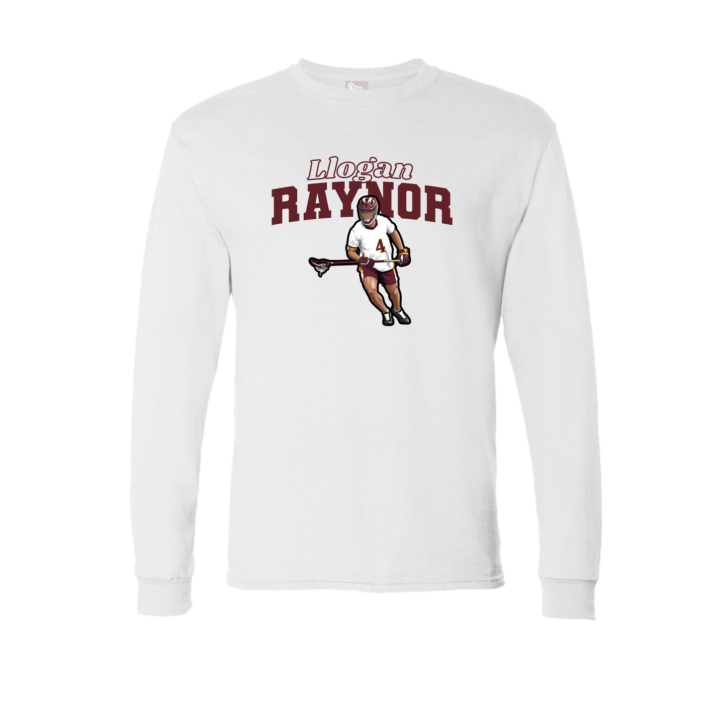 Long Sleeve Tee — Name Arch in White