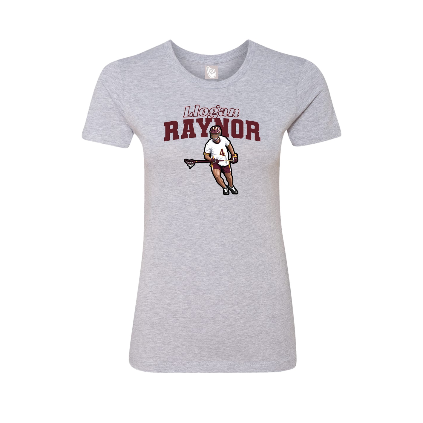Fitted Women's Tee — Name Arch in Grey
