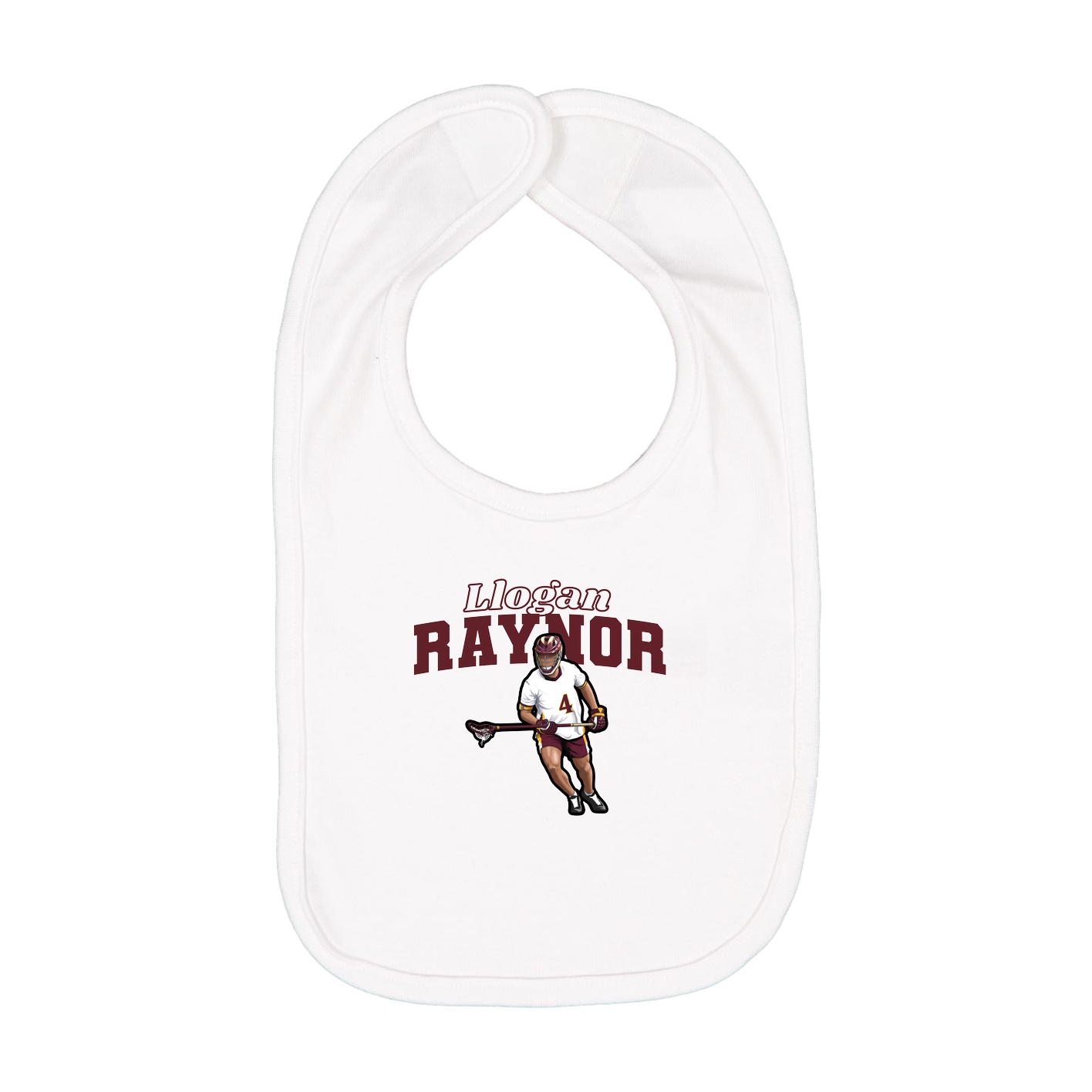 Infant Bib — Name Arch in White
