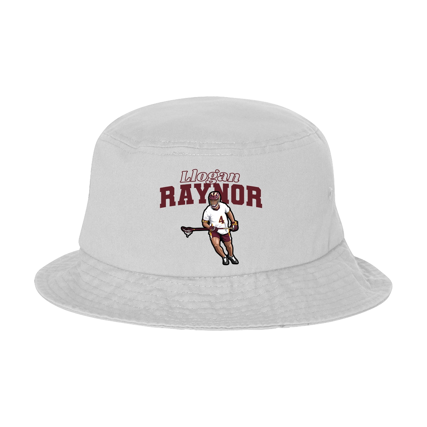 Bucket Cap — Name Arch in White