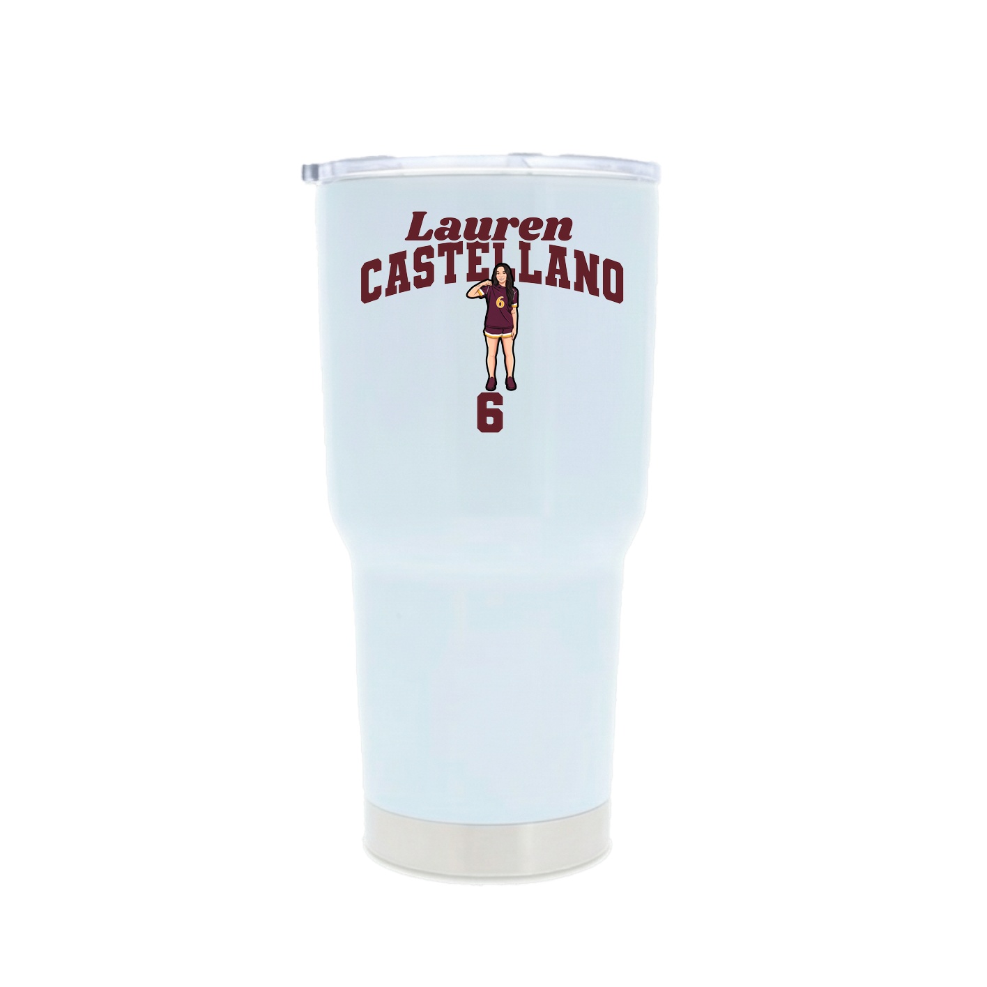 30oz Stainless Steel Tumbler — Signature Arch in White