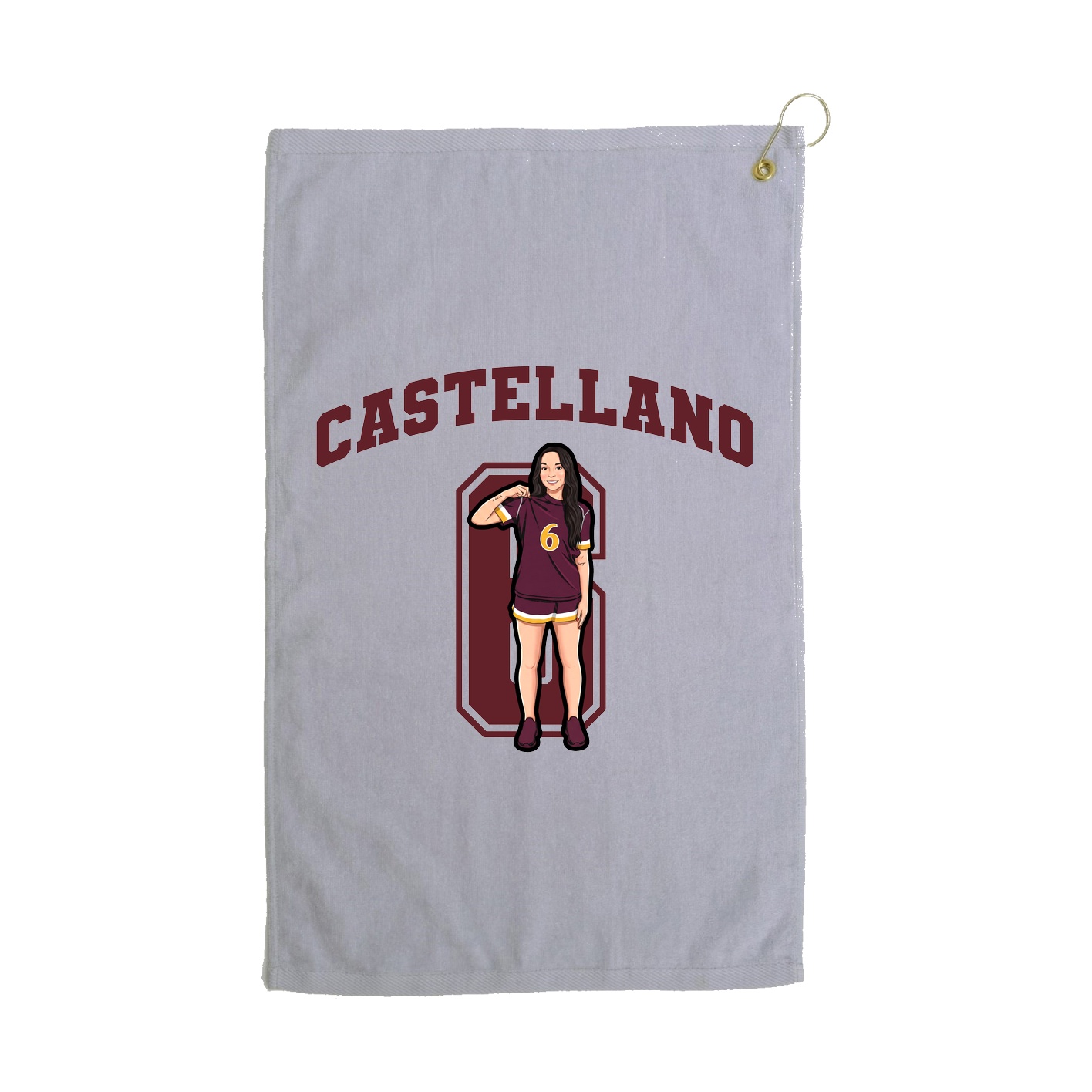 Golf Towel — Number in Grey