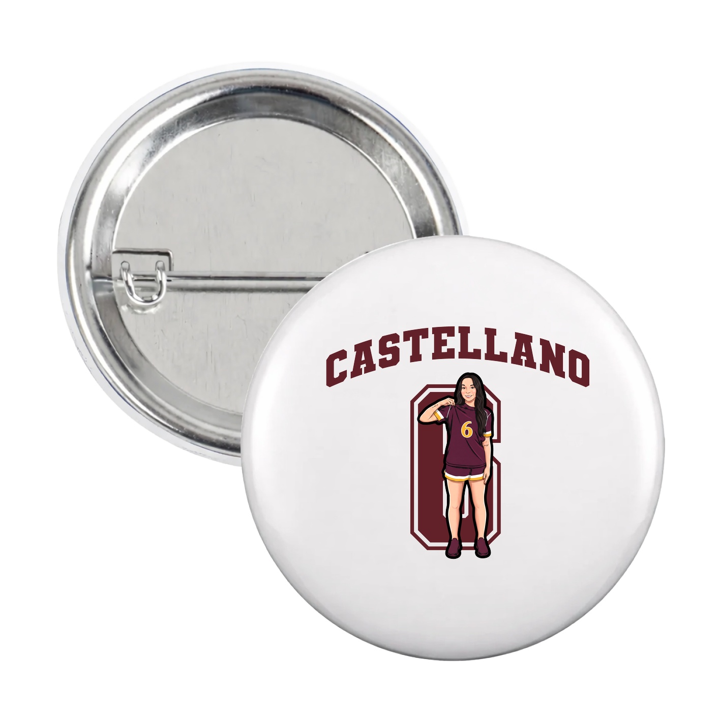 Game Day Button — Number in White