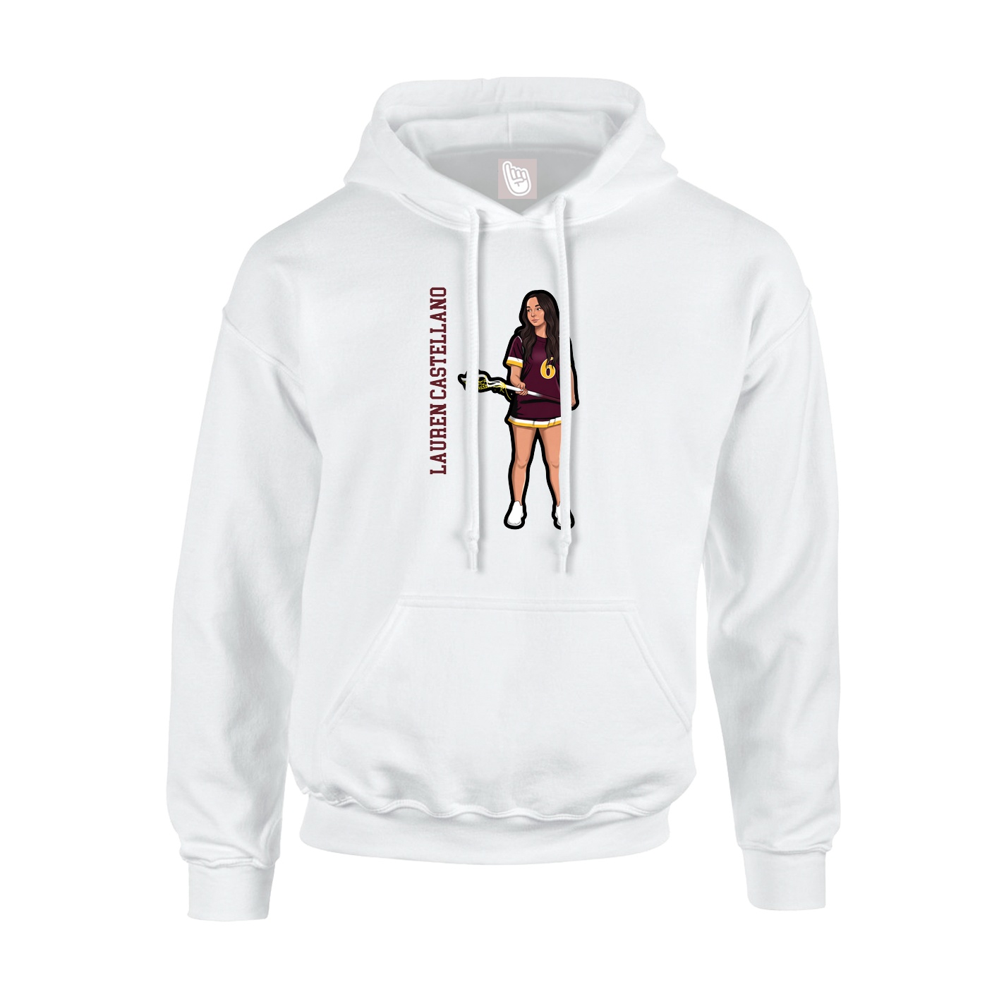 Hoodie — Name Vertical in White