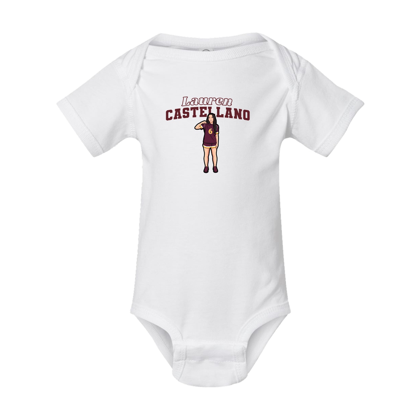 Baby Onesie — Name Arch in White