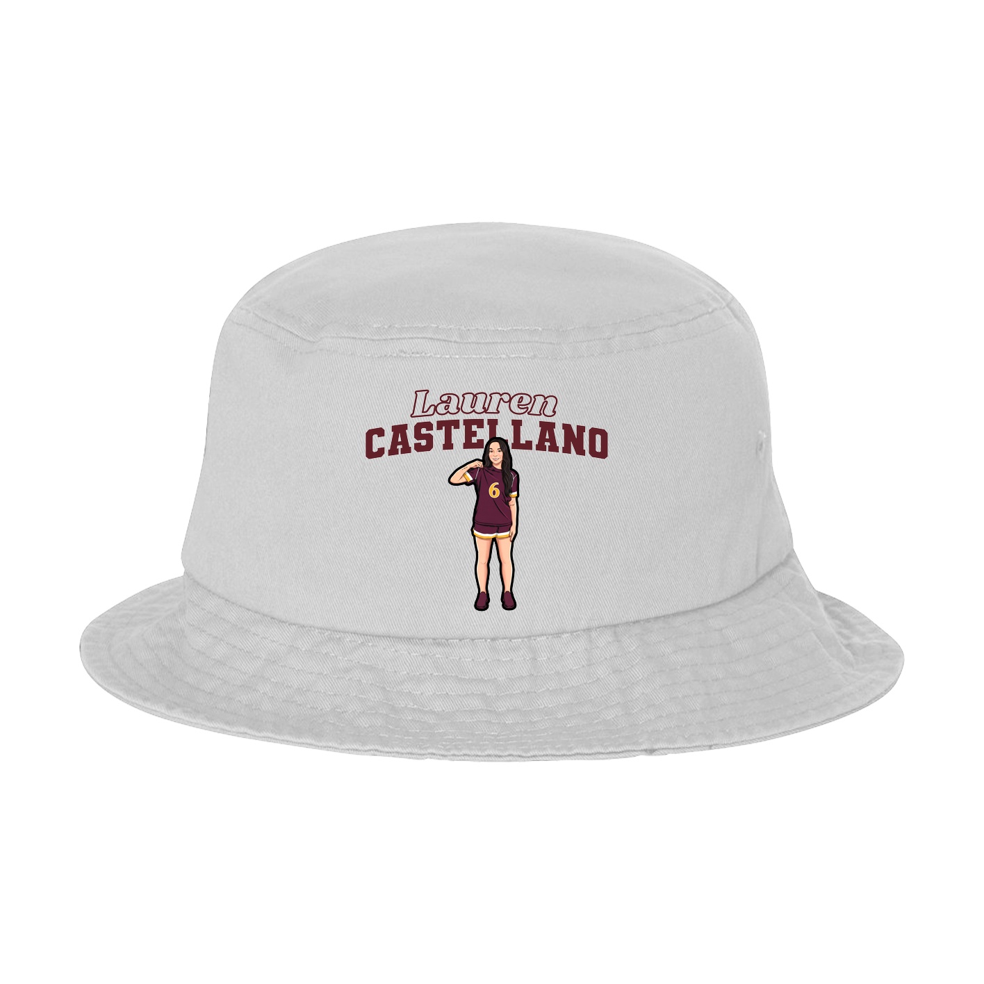 Bucket Cap — Name Arch in White