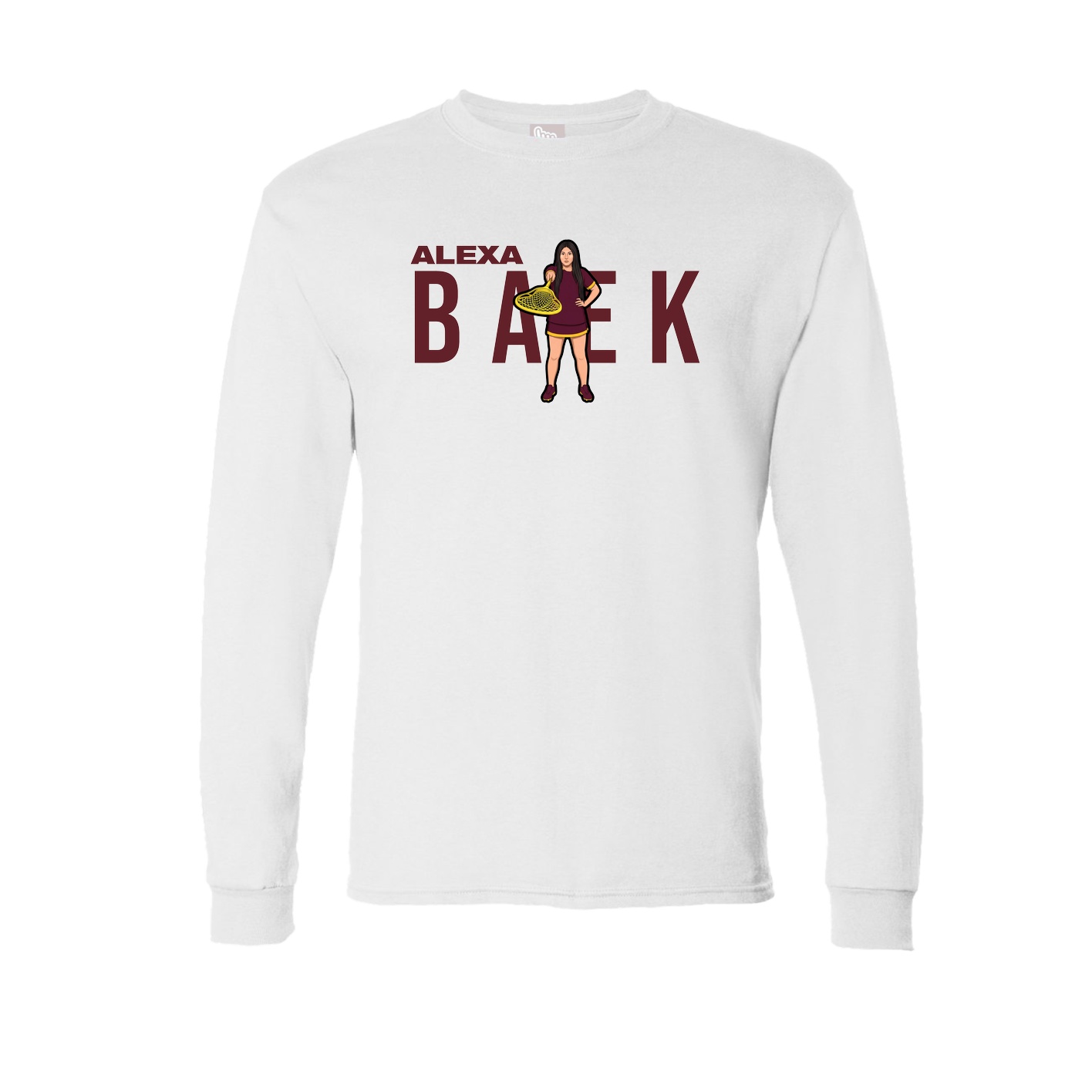 Long Sleeve Tee — Player Name in White