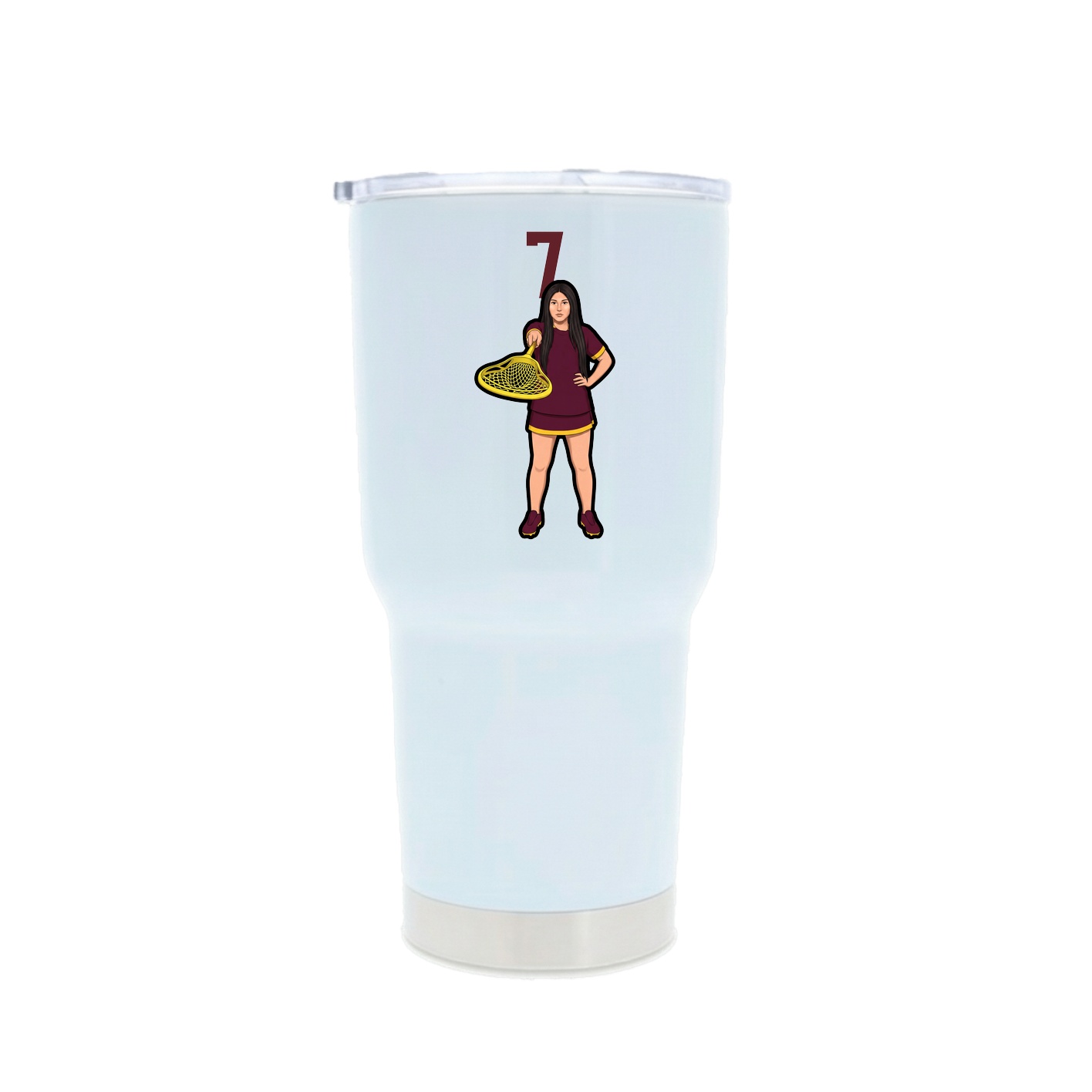 30oz Stainless Steel Tumbler — Number Top in White