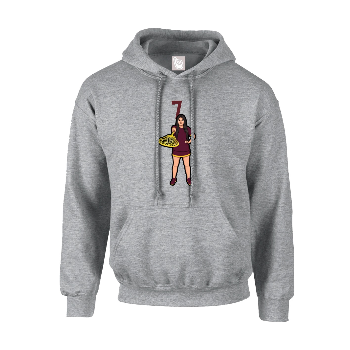 Youth Hoodie — Number Top in Grey