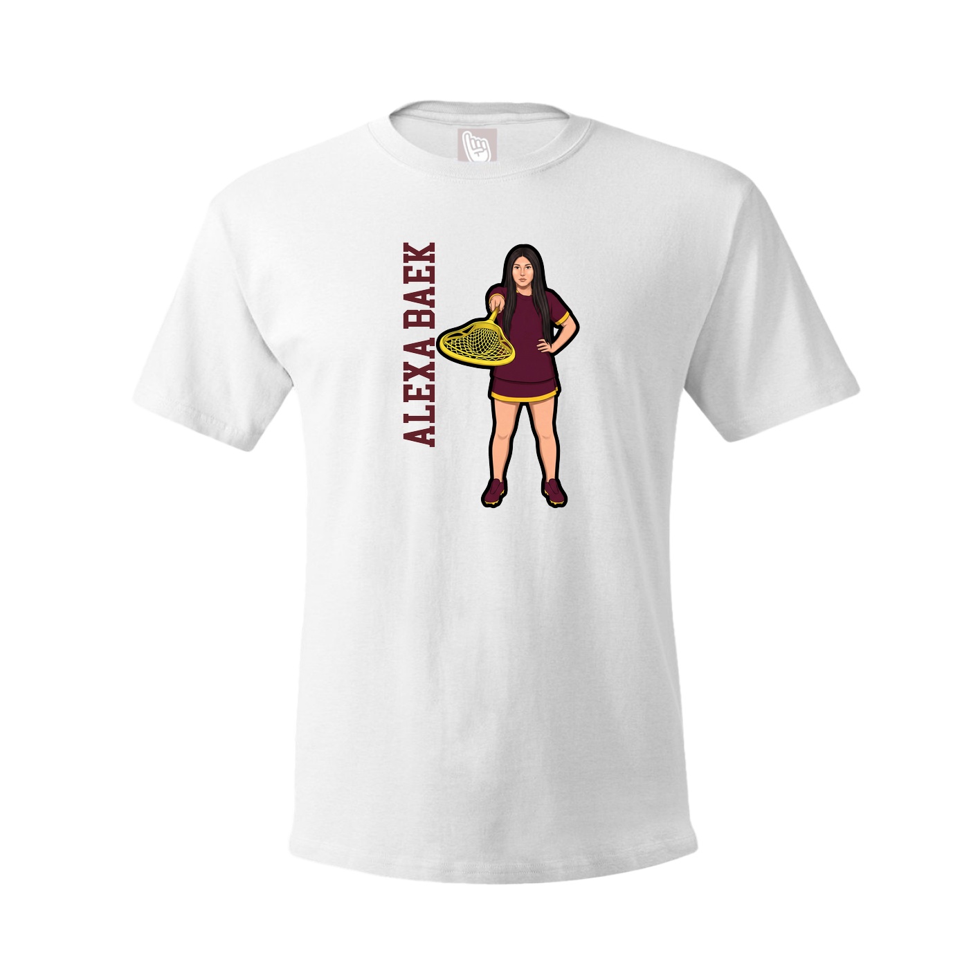 Youth Tee — Name Vertical in White