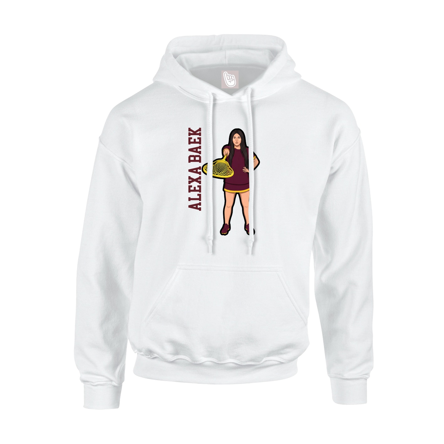 Hoodie — Name Vertical in White