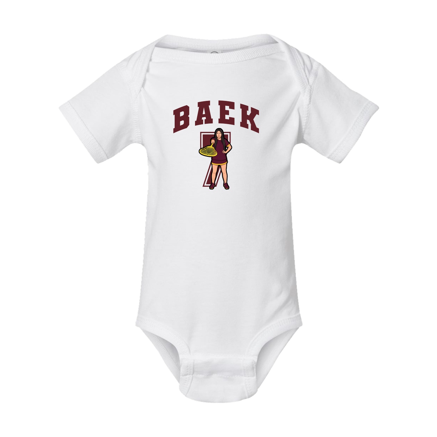 Baby Onesie — Number in White
