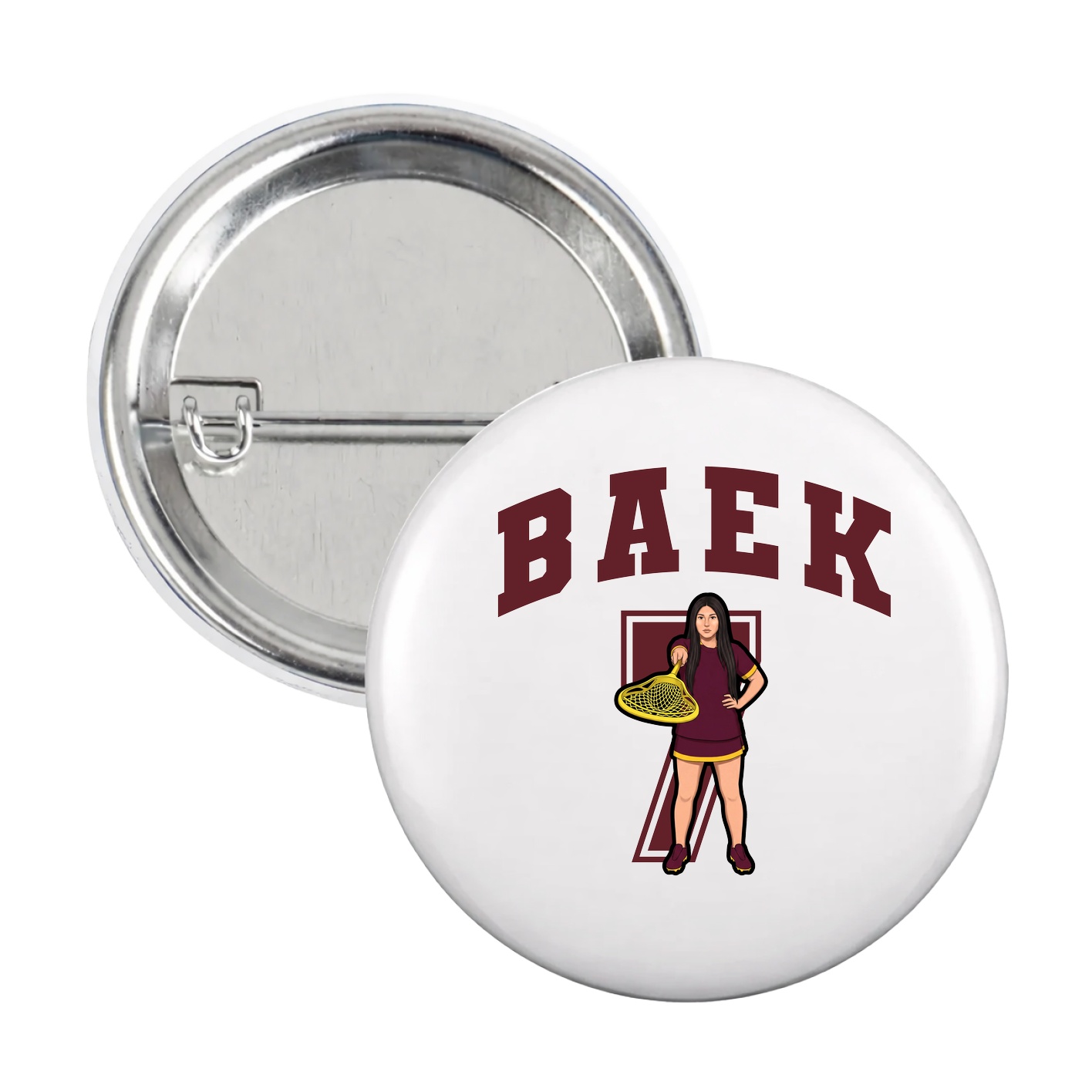Game Day Button — Number in White