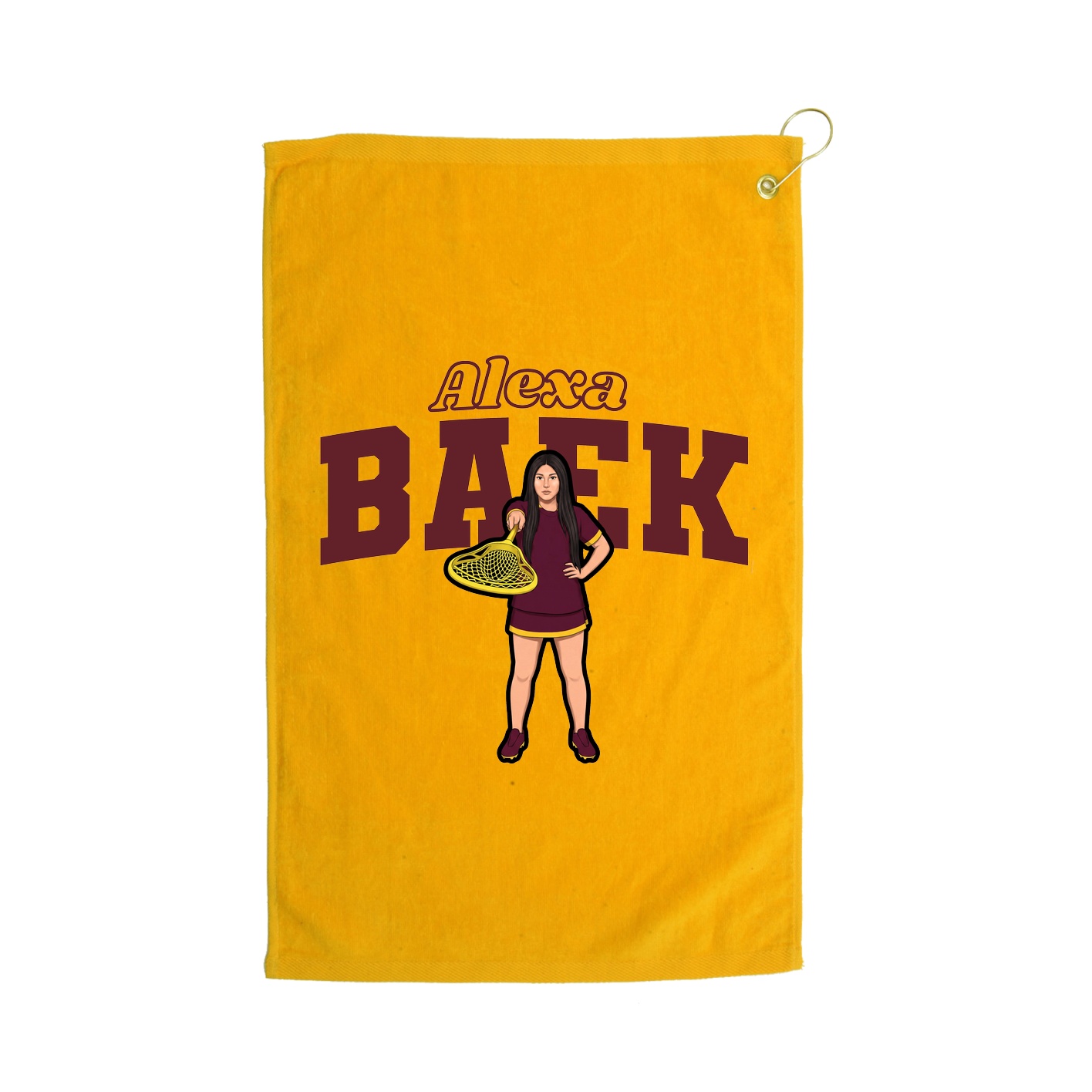 Golf Towel — Name Arch in Gold