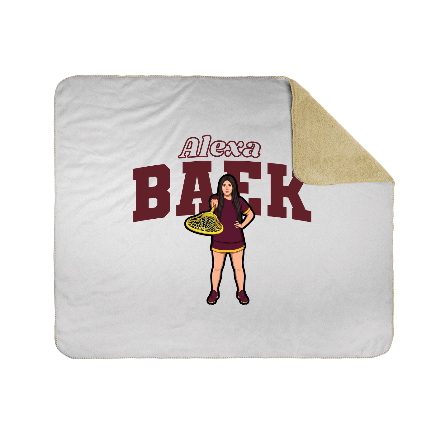 Throw Blanket — Name Arch in White