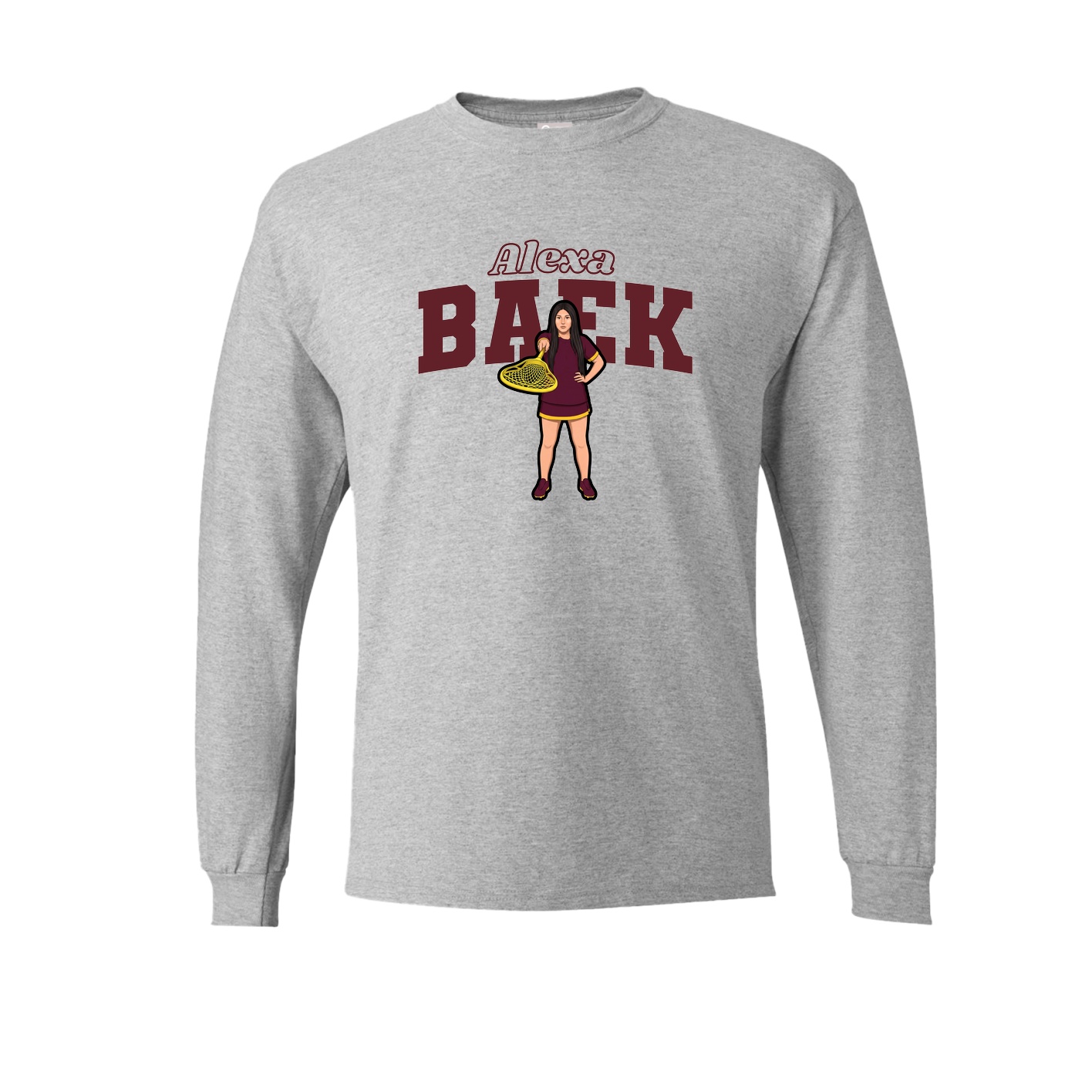 Long Sleeve Tee — Name Arch in Grey