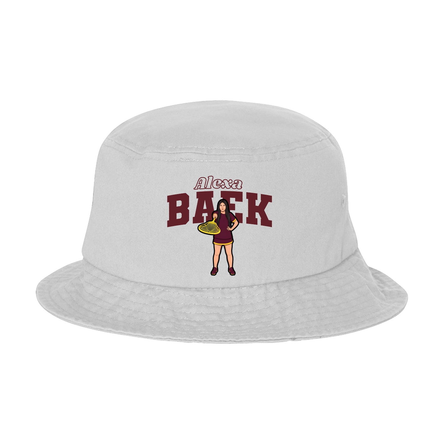 Bucket Cap — Name Arch in White
