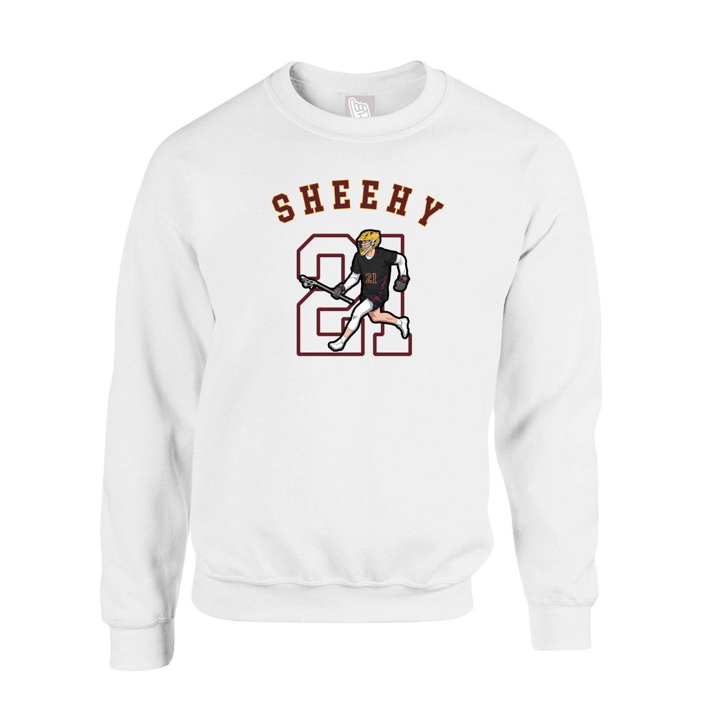 Fleece Crew — Shirsey Arch in White