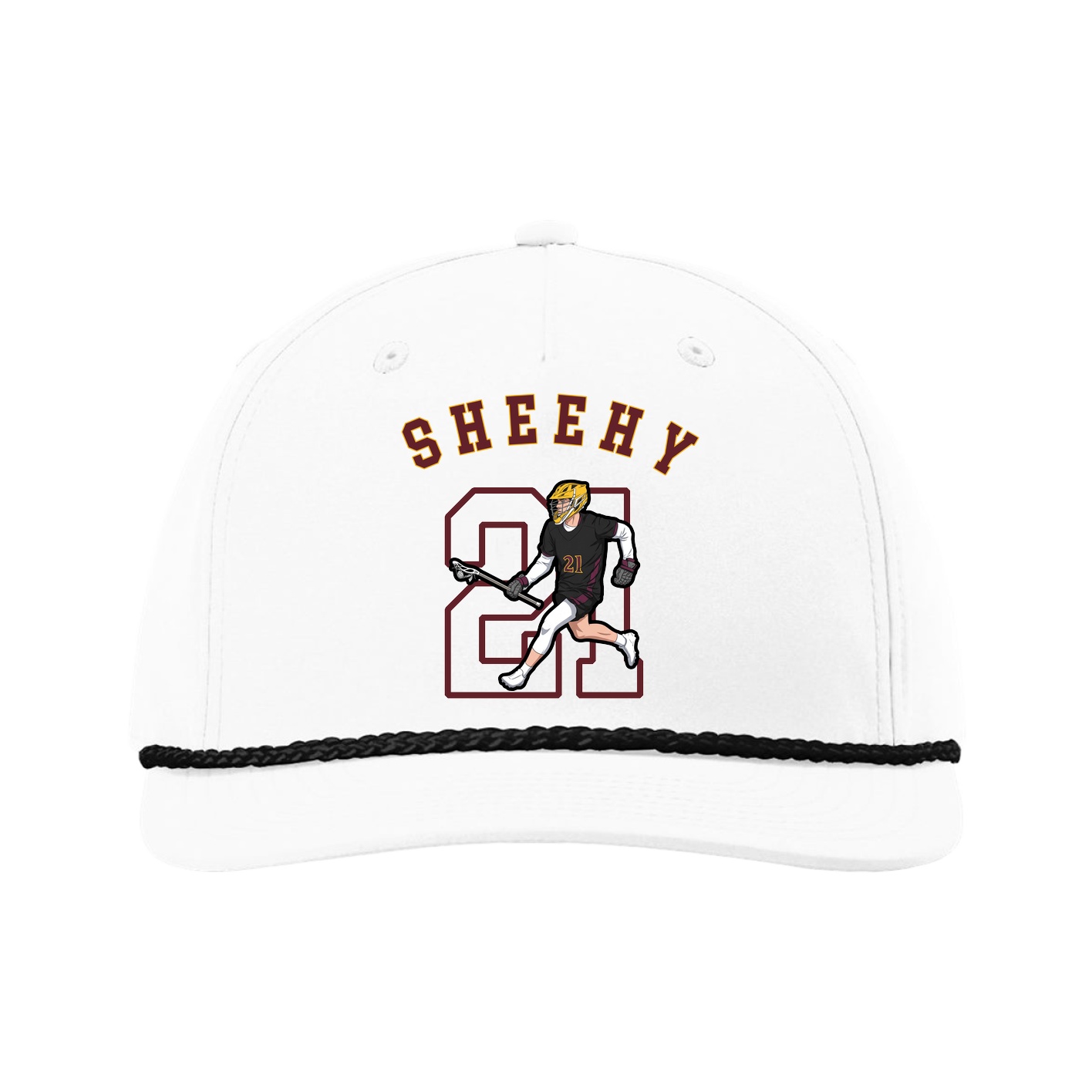 Five-Panel Classic Rope Cap — Shirsey Arch in White