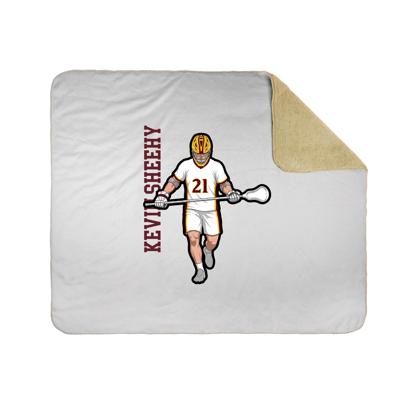Throw Blanket — Name Vertical in White