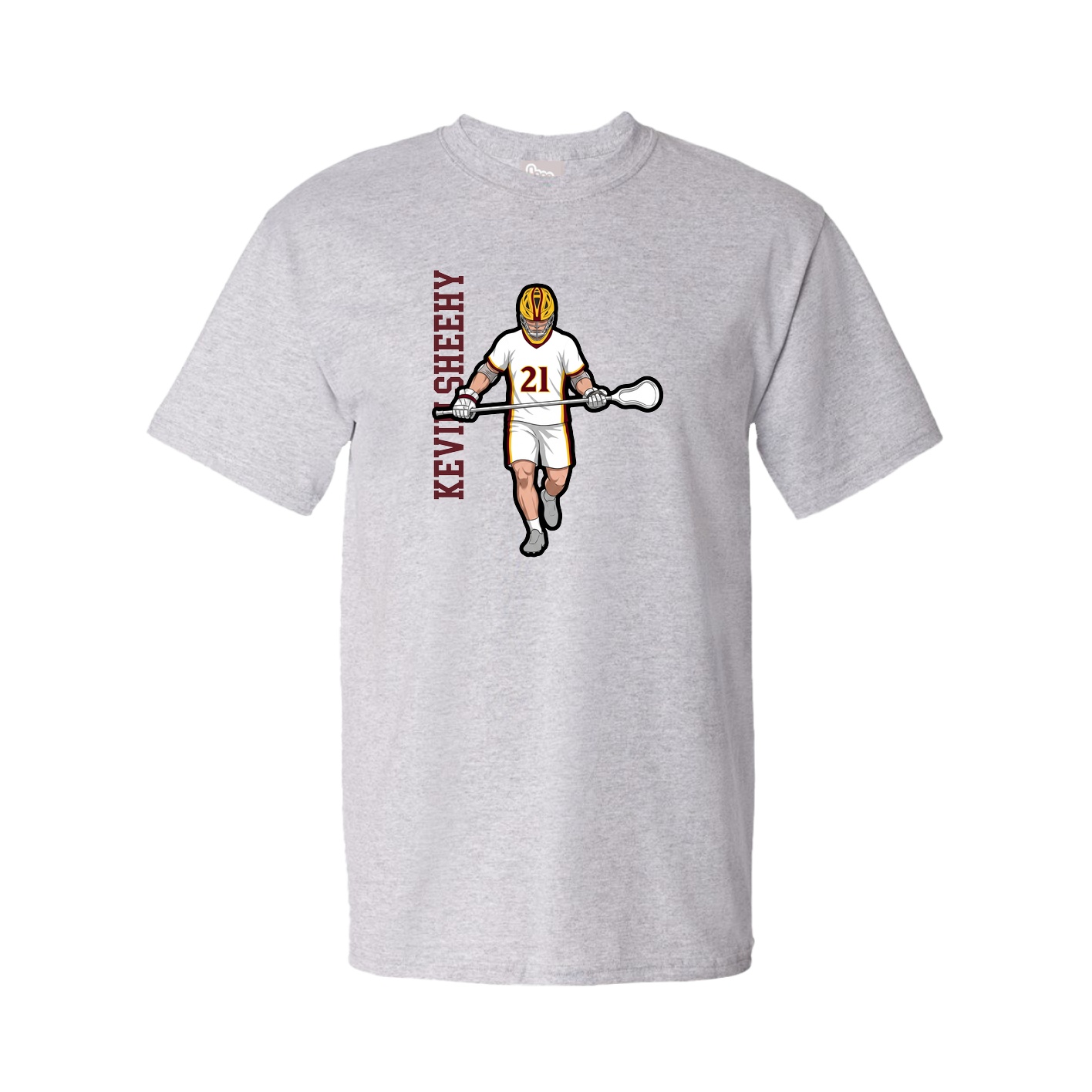 Tee — Name Vertical in Grey