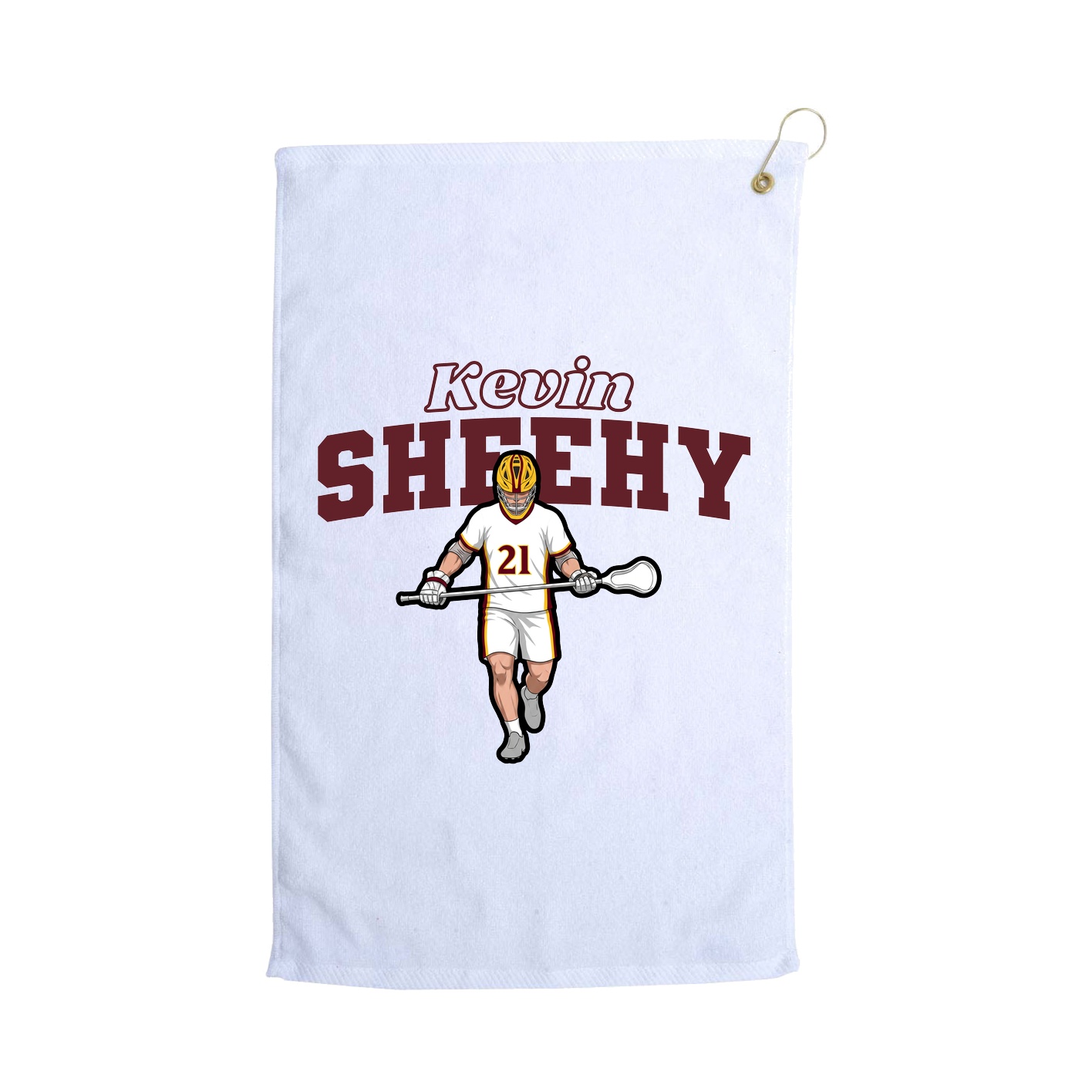 Golf Towel — Name Arch in White