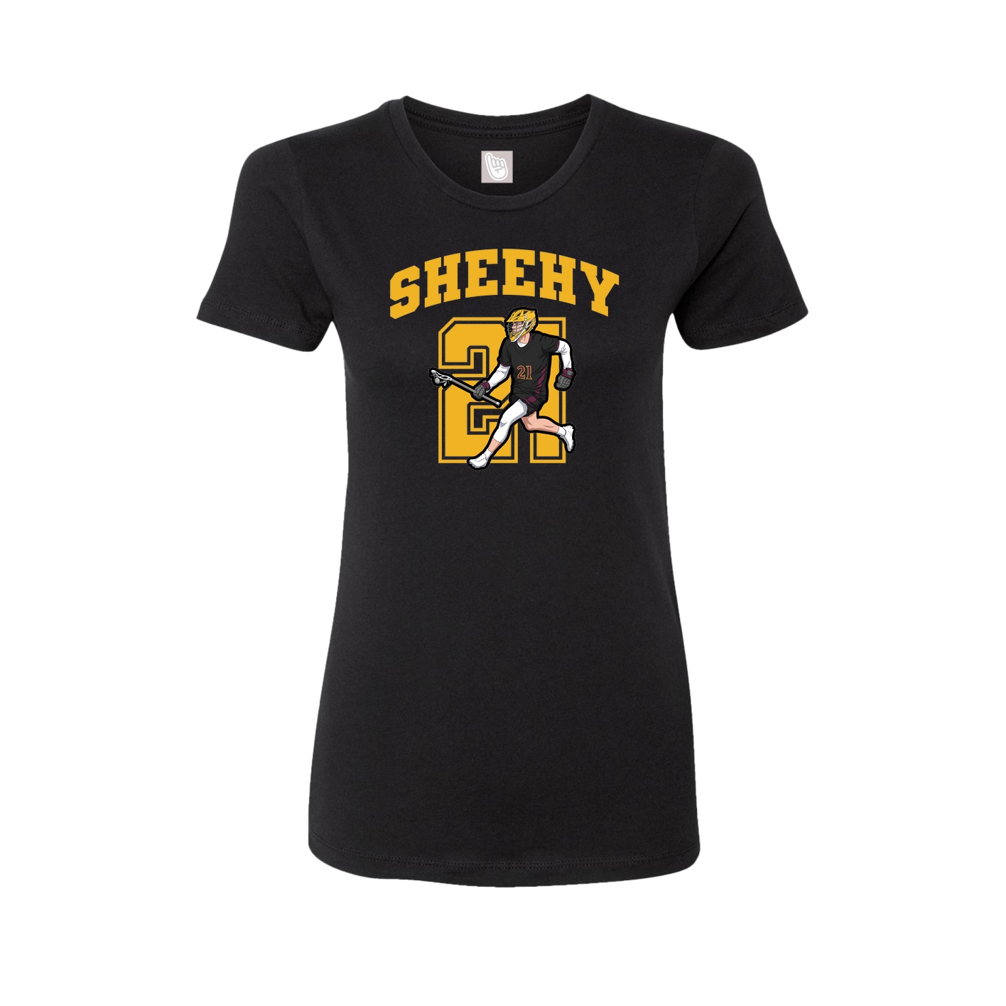 Fitted Women's Tee — Number in Black