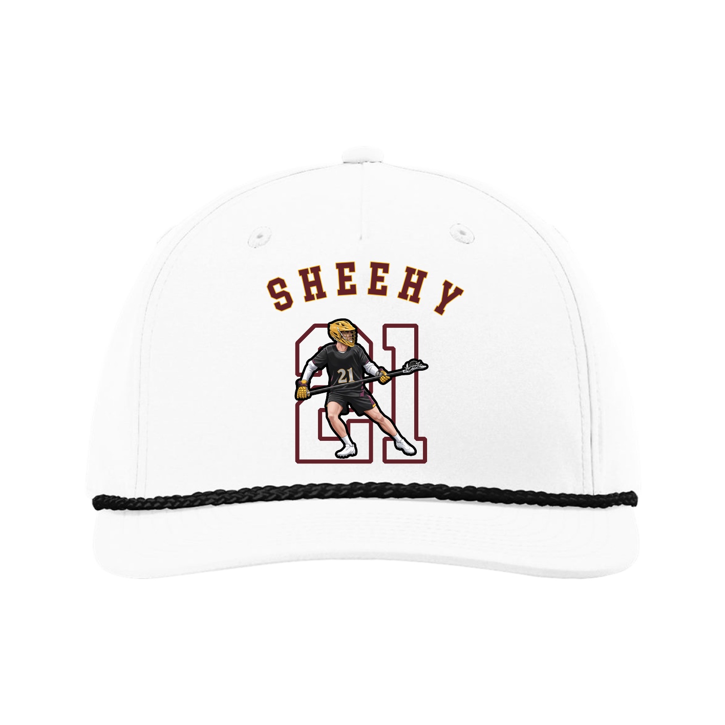 Five-Panel Classic Rope Cap — Shirsey Arch in White