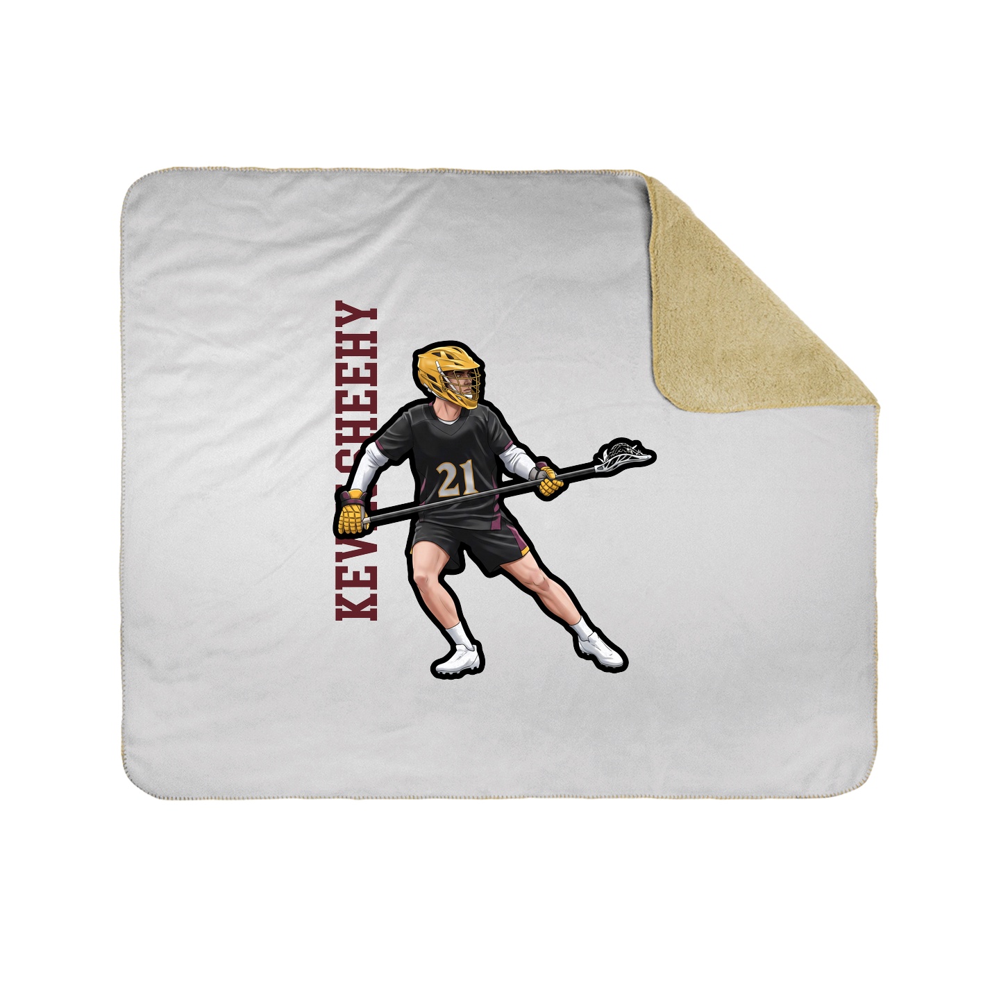 Throw Blanket — Name Vertical in White