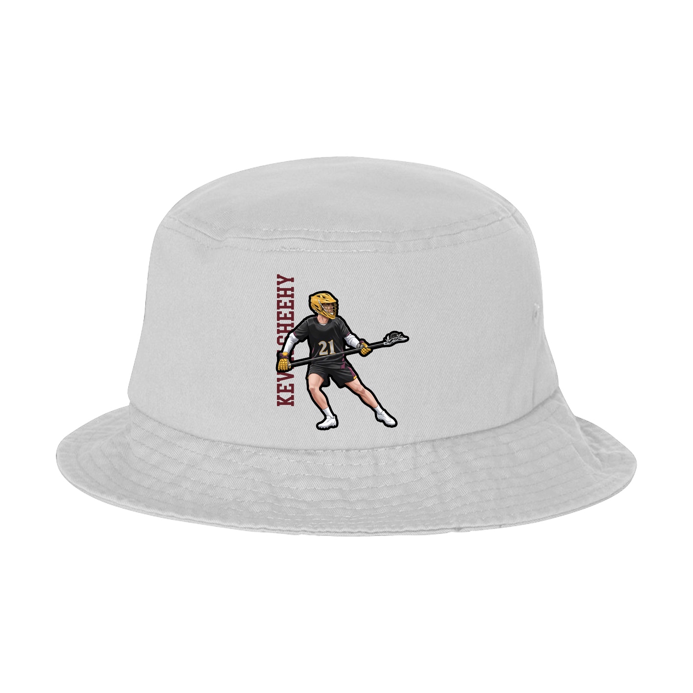 Bucket Cap — Name Vertical in White