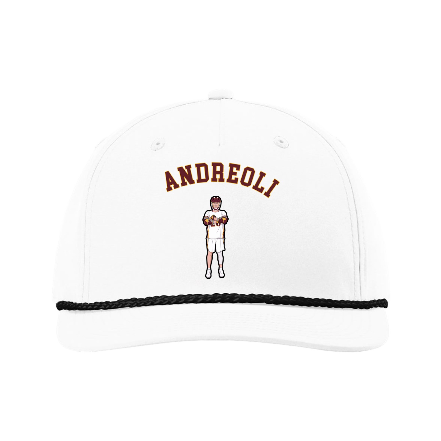 Five-Panel Classic Rope Cap — Shirsey Arch in White