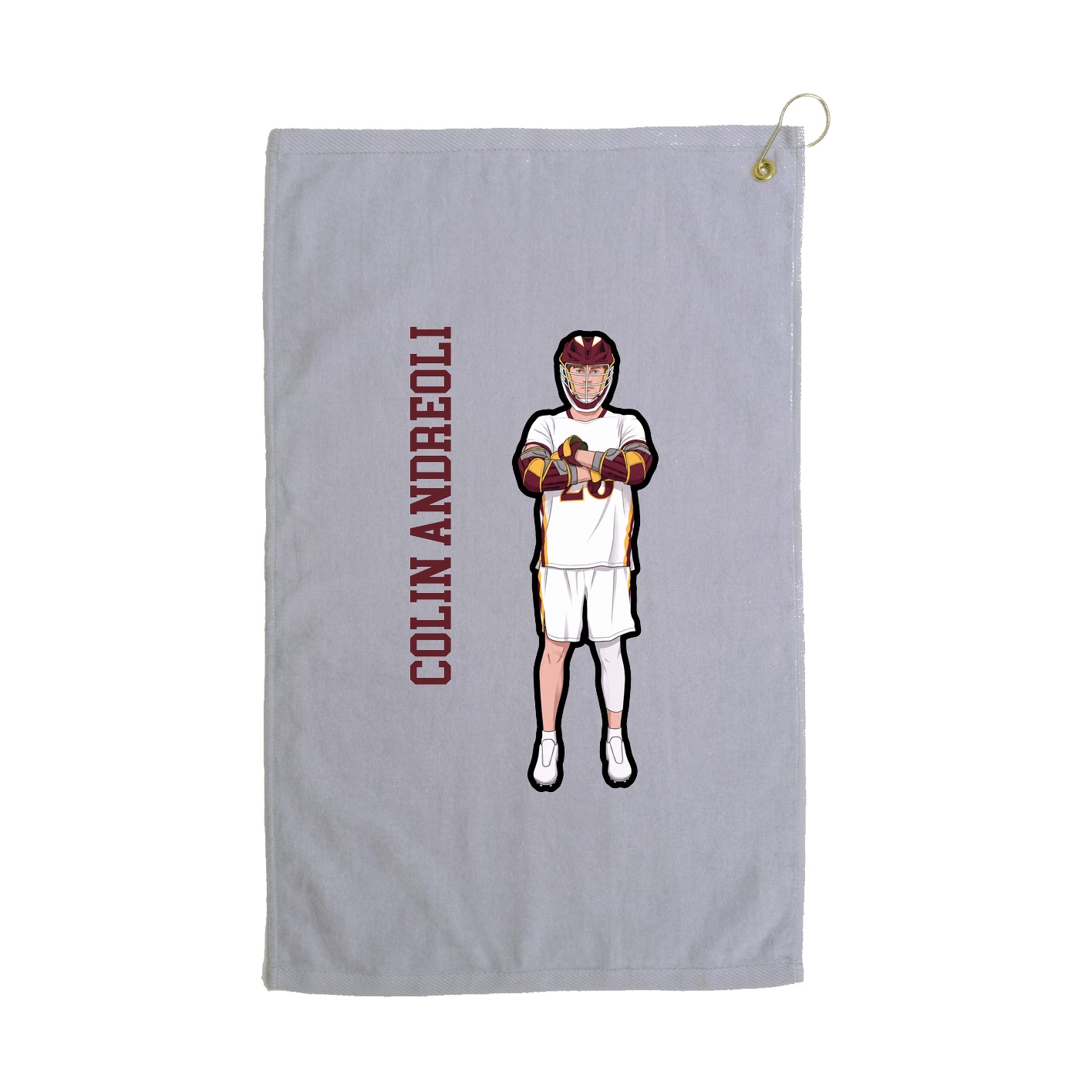 Golf Towel — Name Vertical in Grey