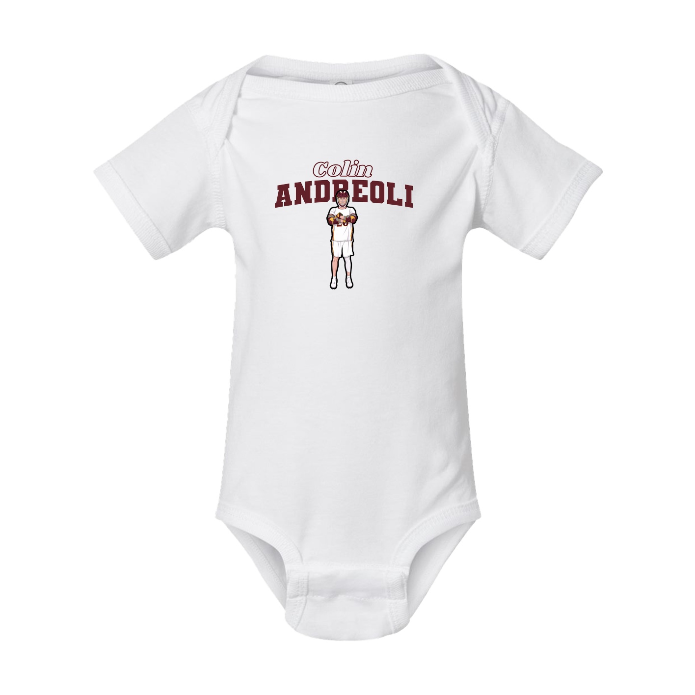 Baby Onesie — Name Arch in White