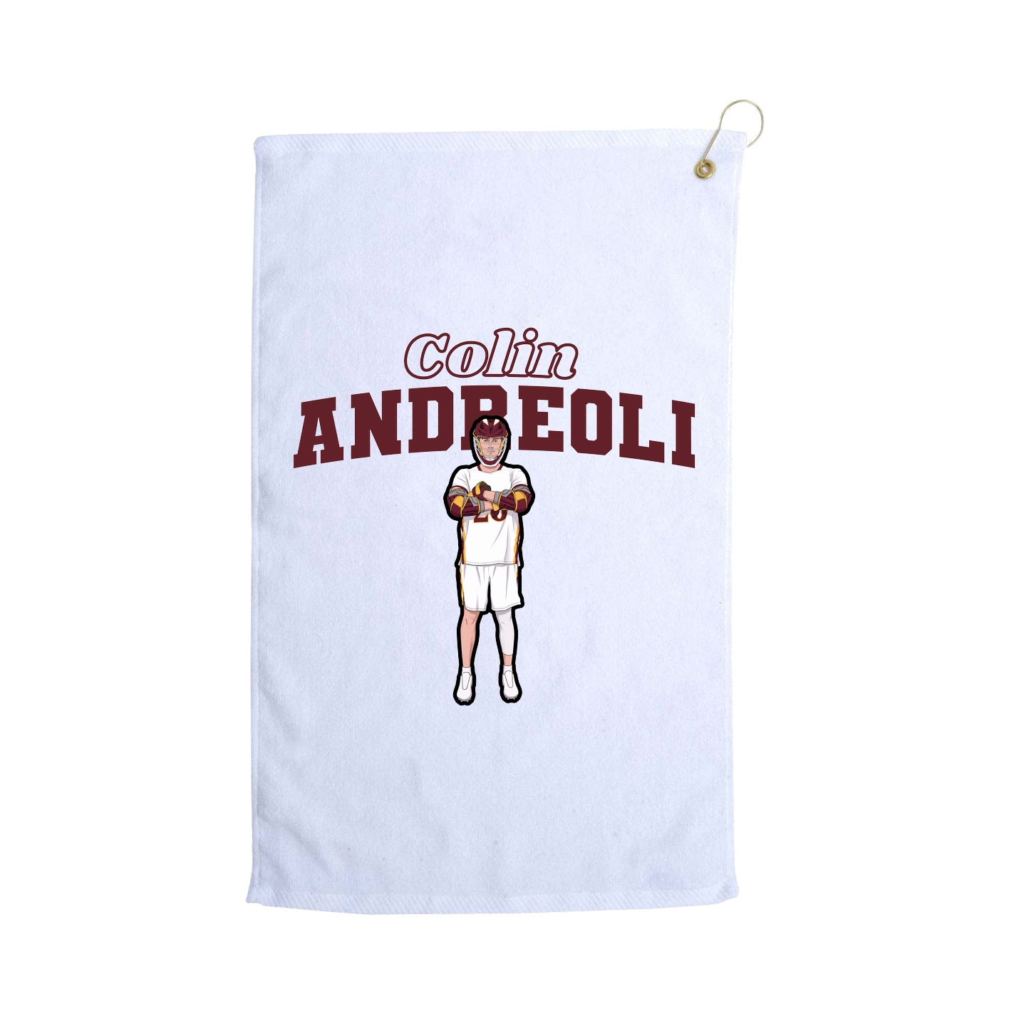 Golf Towel — Name Arch in White