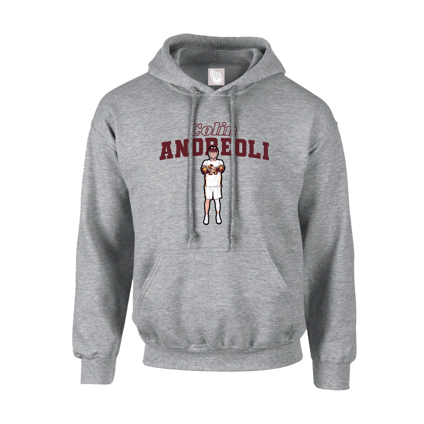 Youth Hoodie — Name Arch in Grey
