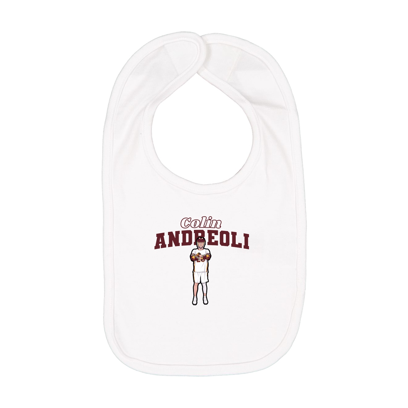 Infant Bib — Name Arch in White
