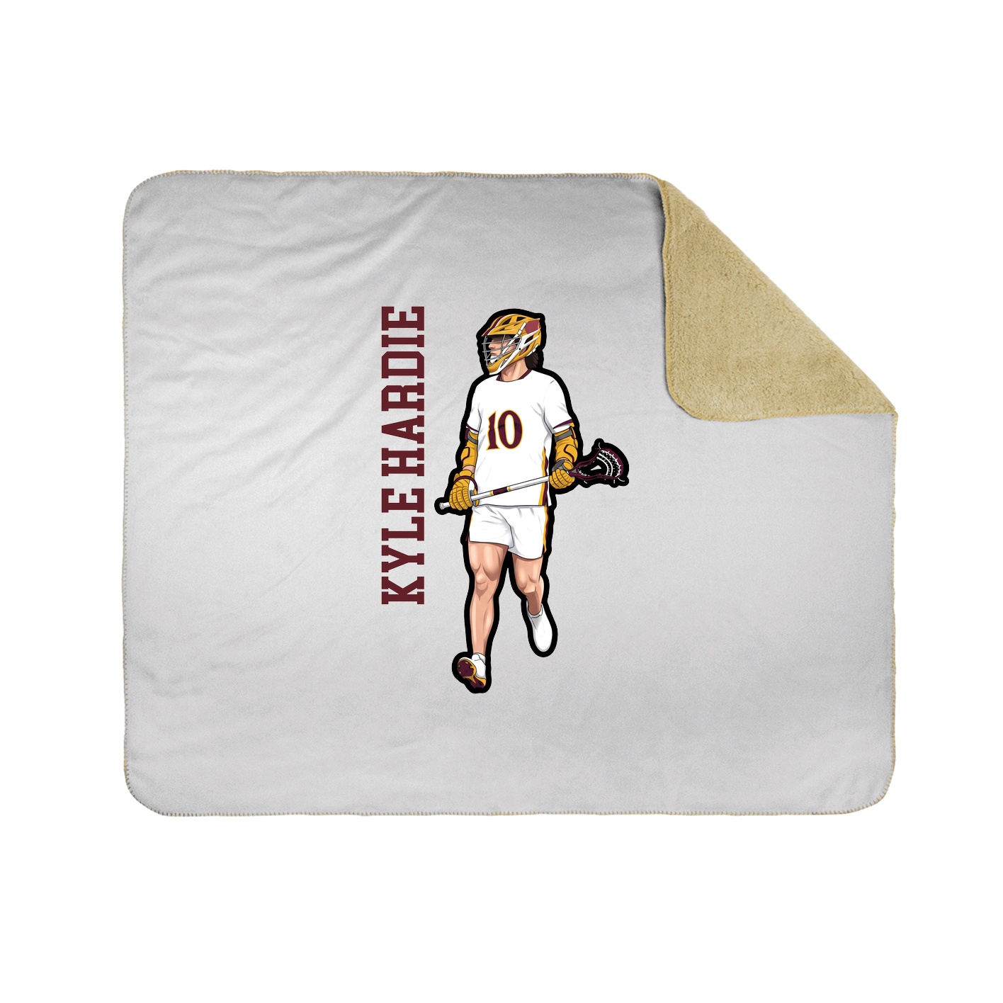 Throw Blanket — Name Vertical in White