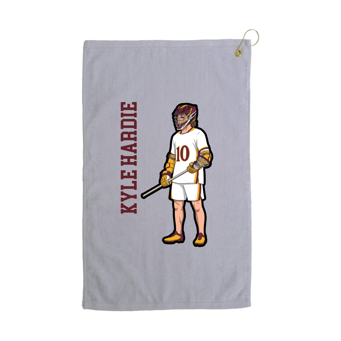 Golf Towel — Name Vertical in Grey
