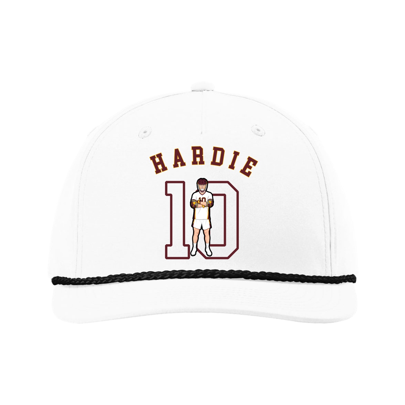 Five-Panel Classic Rope Cap — Shirsey Arch in White