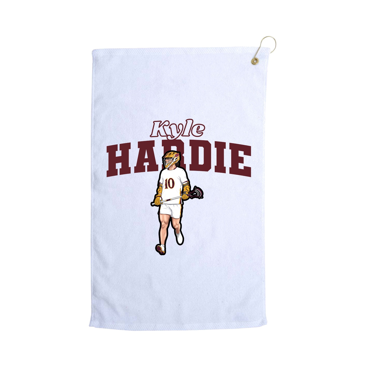 Golf Towel — Name Arch in White