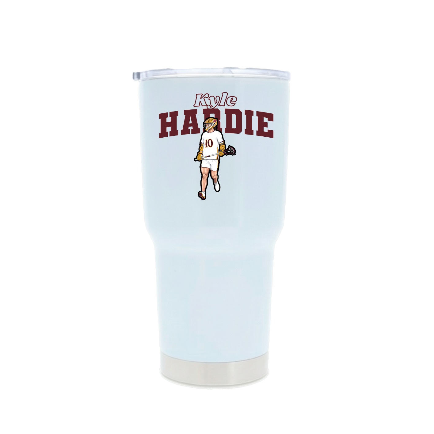 30oz Stainless Steel Tumbler — Name Arch in White