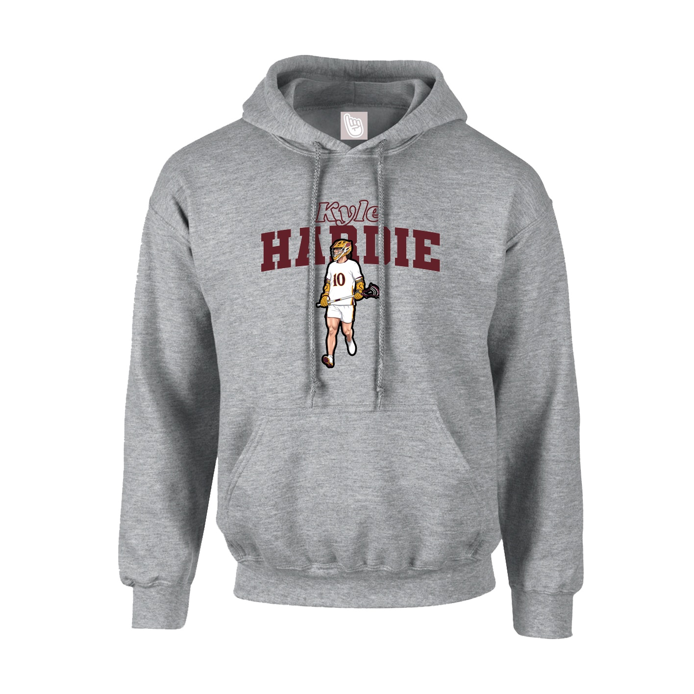 Hoodie — Name Arch in Grey