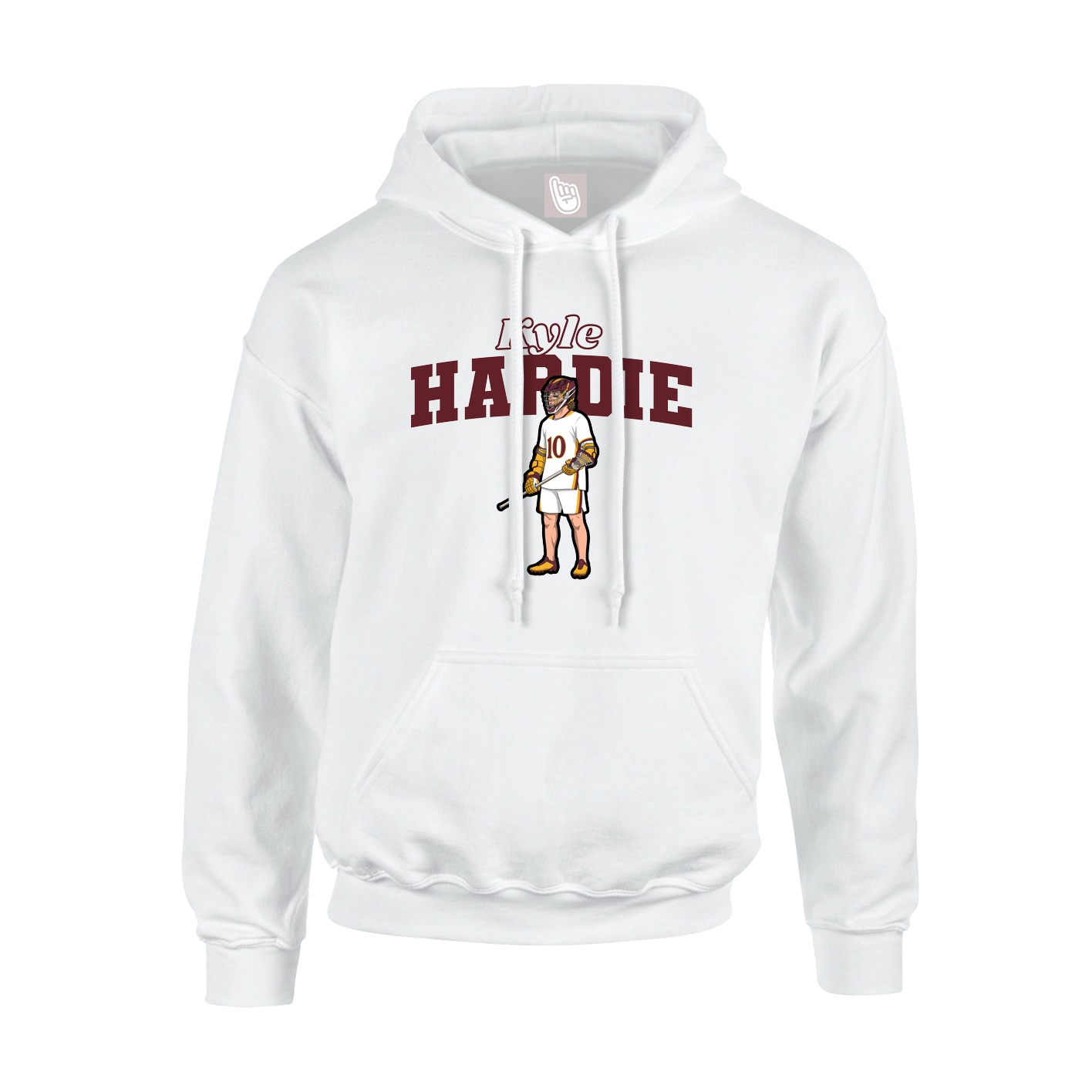 Youth Hoodie — Name Arch in White