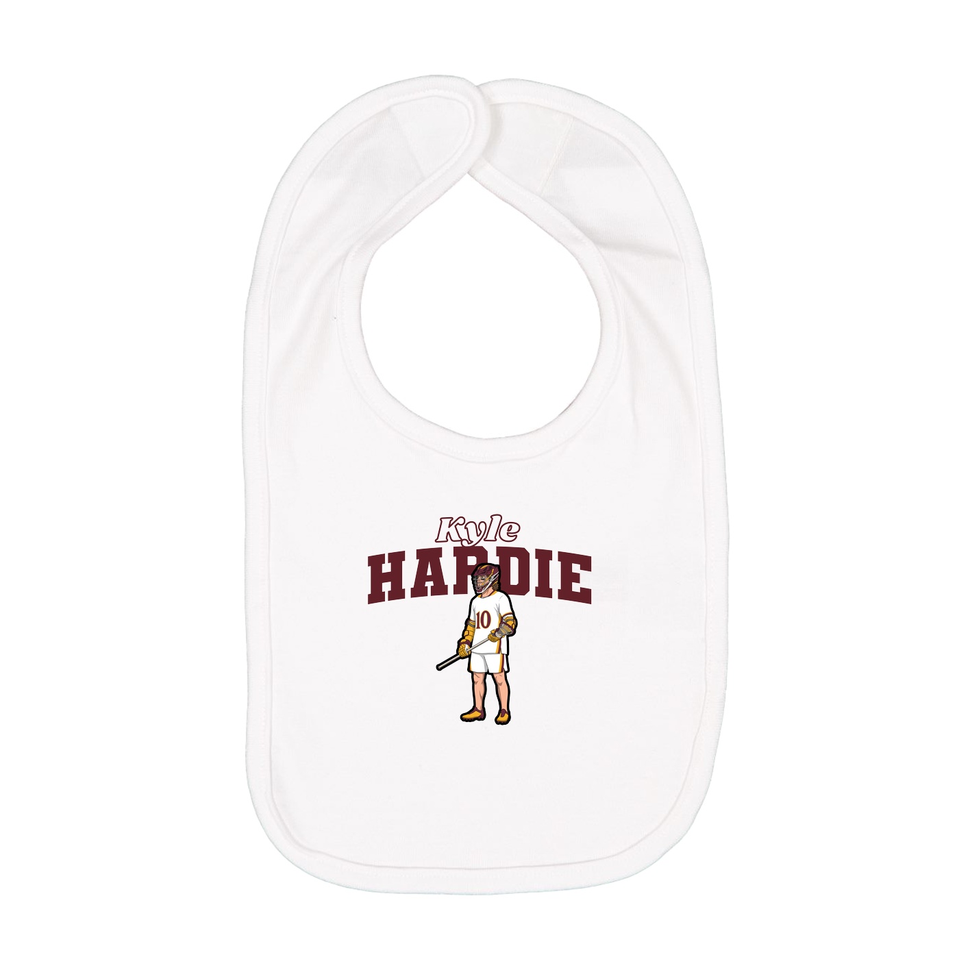 Infant Bib — Name Arch in White