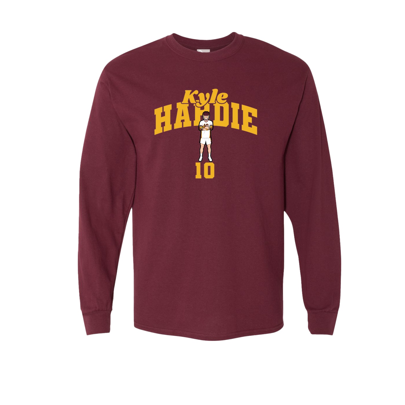 Long Sleeve Tee — Signature Arch in Maroon